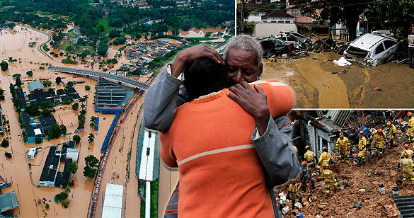 ब्राज़ील में भूस्खलन और बाढ़ के कारण 100 से अधिक लोगों की मौत