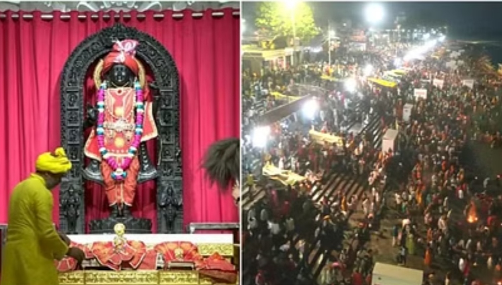Ram Navami: रामलला के दर्शन के लिए बड़ी संख्या में पहुंचे श्रद्धालु, सूर्य की किरण से होगा उनका तिलक