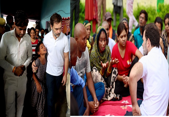 राहुल गांधी ने अलीगढ़ और हाथरस में सत्संग भगदड़ के पीड़ितों से की मुलाकात, मदद का किया वादा